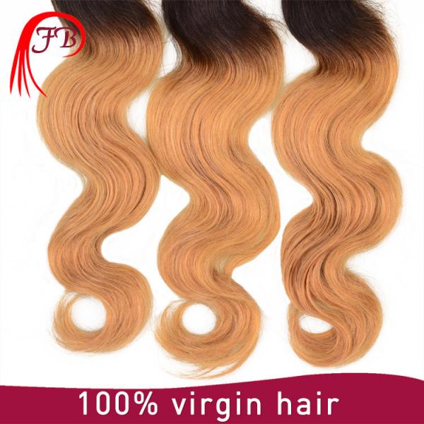 Ombre Hair weft raw and unprocessed Body Wave hair weft 1B/27# hair extension #2 image
