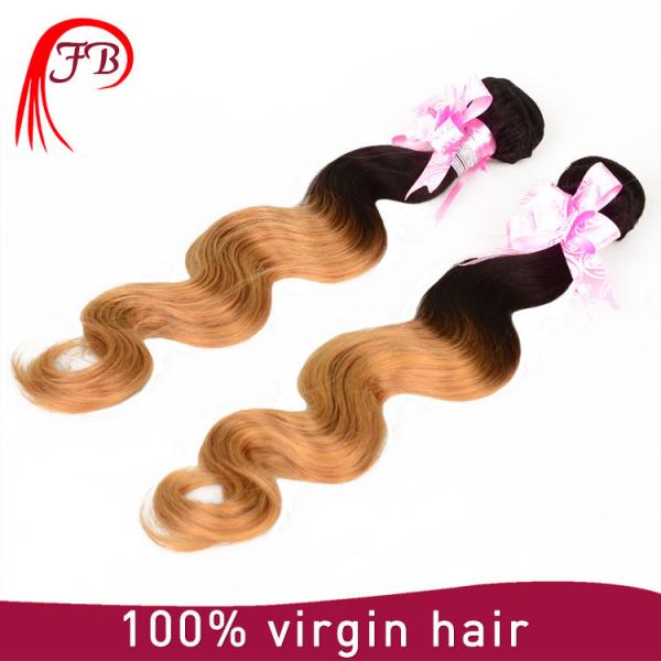 Ombre Hair weft raw and unprocessed Body Wave hair weft 1B/27# hair extension #5 image