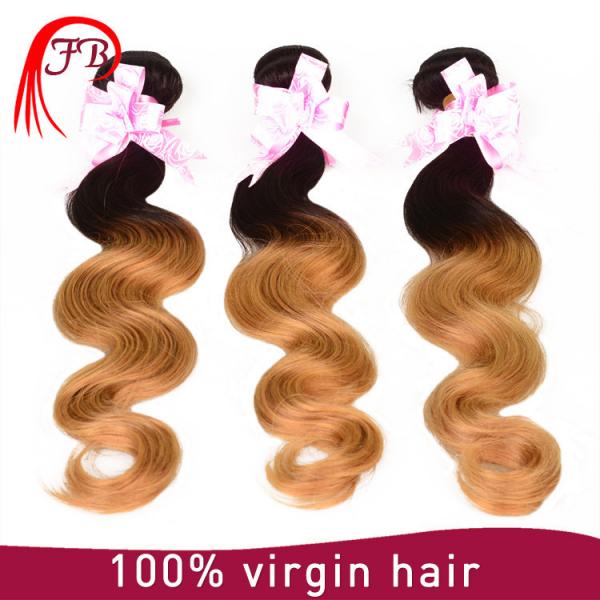 100% human ombre hair body wave Brazilian ombre hair extension #5 image