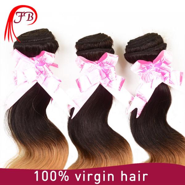 Brazilian human hair cheap ombre body wave hair 8-20 inch human hair weave extension #5 image