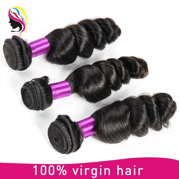 virgin malaysian hair from malaysia loose wave 100% remy hair weft #3 image