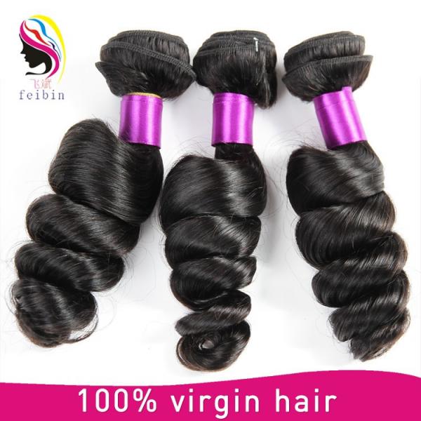 7a grade malaysia hair weft loose wave human hair extension #5 image