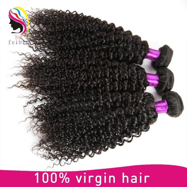 remy human malaysia hair kinky curly grade 7a virgin hair piece #2 image