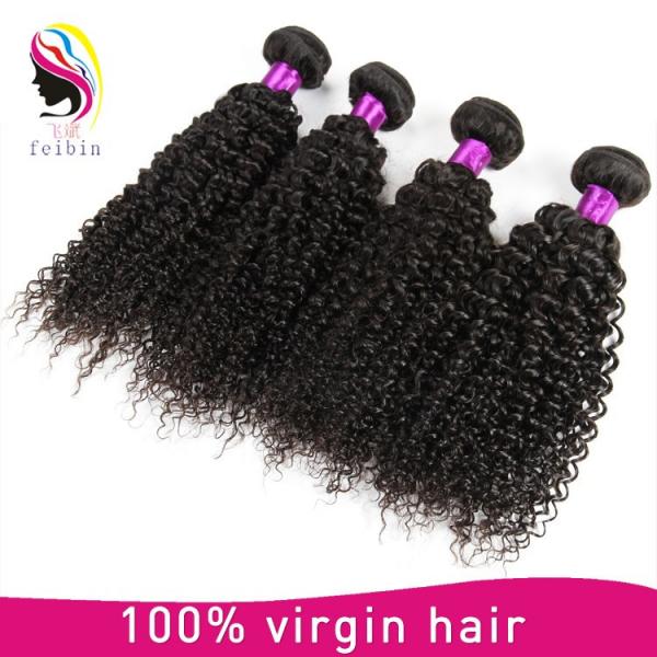 remy human malaysia hair kinky curly grade 7a virgin hair piece #3 image