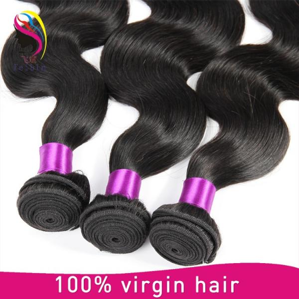 High quality virgin hair body wave 100% unprocessed human Peruvian hair extensions #5 image