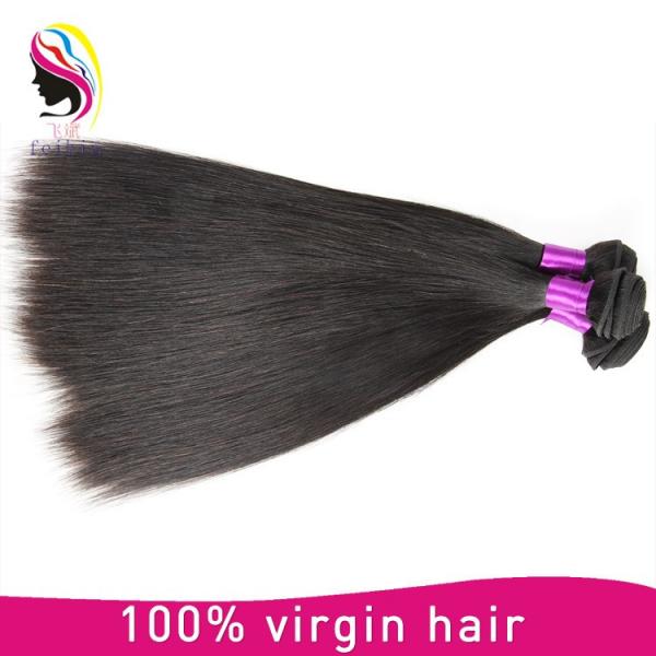 100 pure virgin human hair straight hair peruvian hair extension #2 image