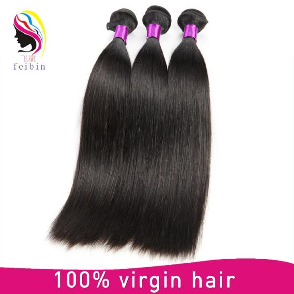 100 pure virgin human hair straight hair peruvian hair extension #5 image