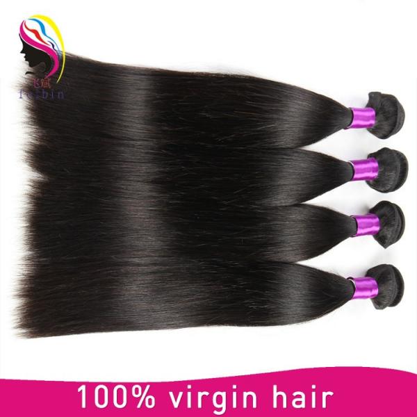 virgin peruvian hair extension straight hair no tangle no shed natural hair #2 image