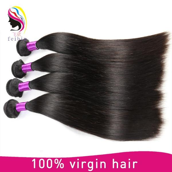 virgin peruvian hair extension straight hair no tangle no shed natural hair #3 image