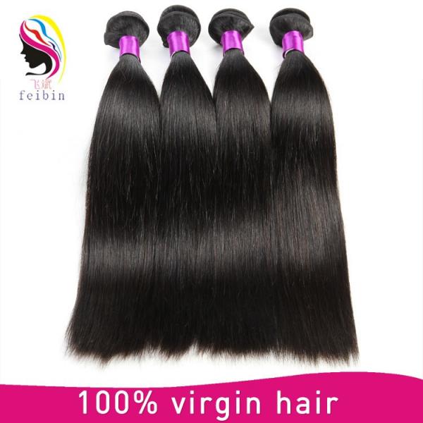 100 raw unprocessed hair extension real mink straight hair natural hair from peruvian #1 image