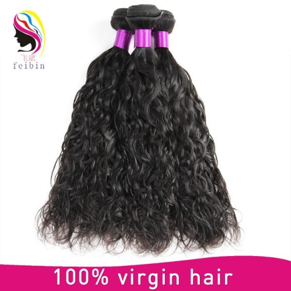 5a natural human hair natural wave double weft hair extensions #1 image