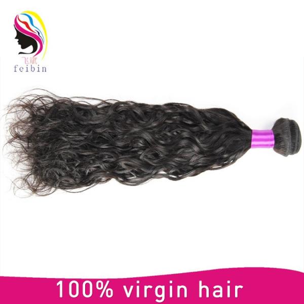 virgin remy hair weft natural wave hot selling natural color human hair #3 image