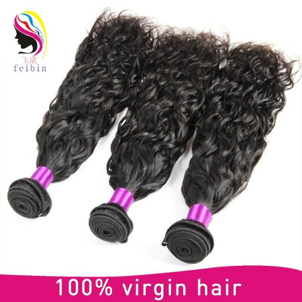 virgin remy hair weft natural wave hot selling natural color human hair #4 image