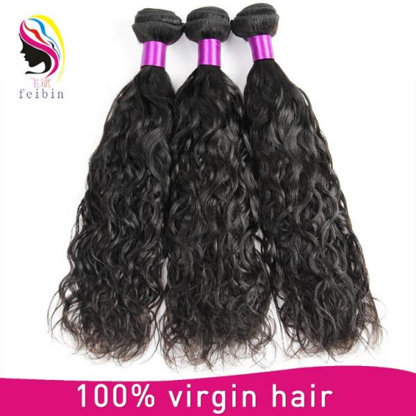 100% natural virgin brazilian human hair natural wave remy hair weft #1 image