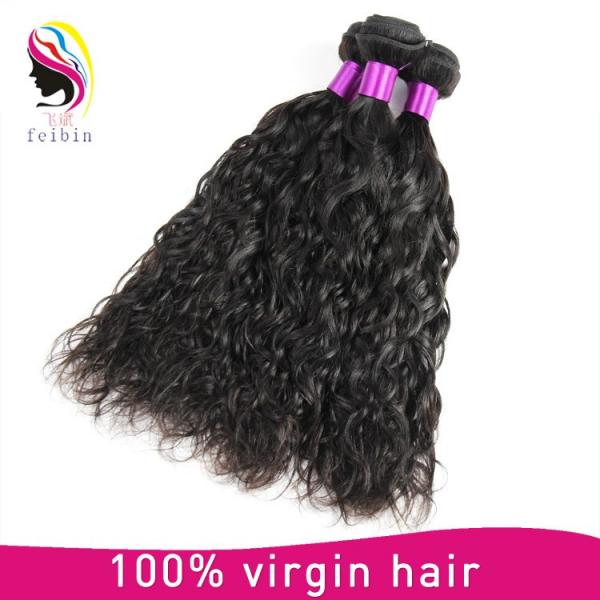 100% natural virgin brazilian human hair natural wave remy hair weft #2 image