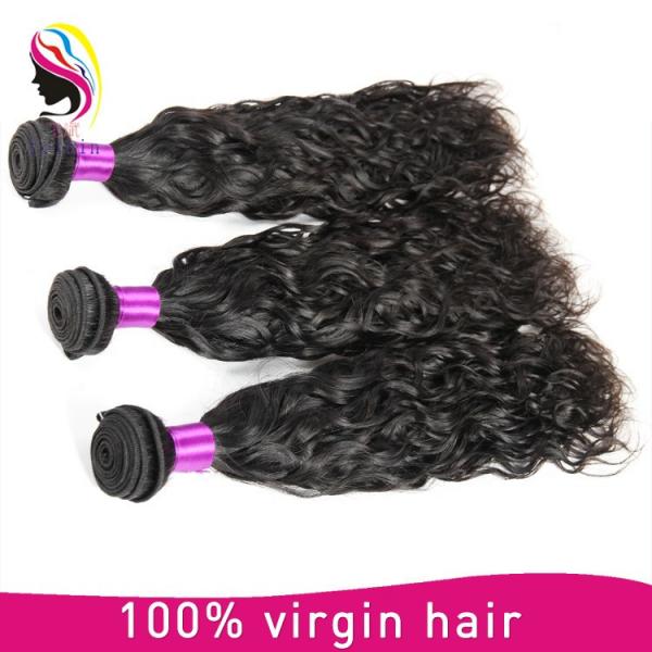 100% natural virgin brazilian human hair natural wave remy hair weft #4 image
