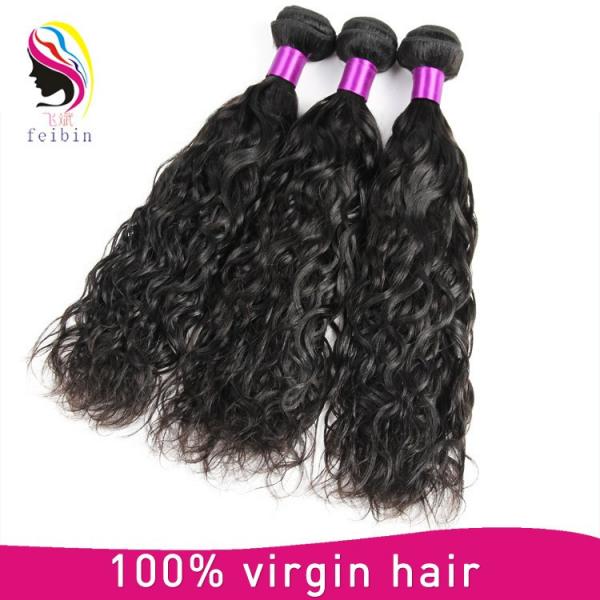 100% natural virgin brazilian human hair natural wave remy hair weft #5 image