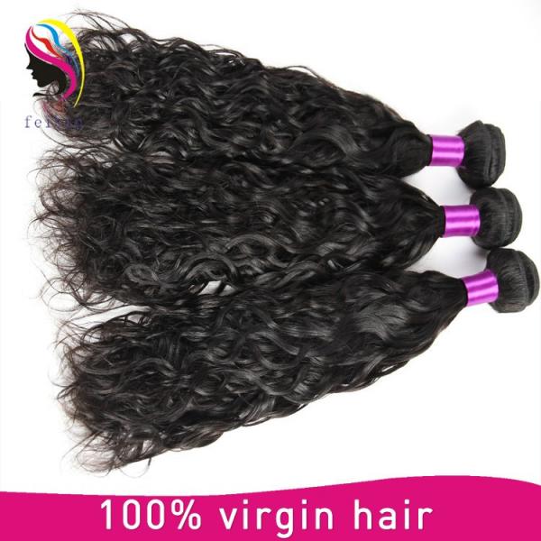 100 human hair extensions natural wave remy virgin brazilian hair #3 image