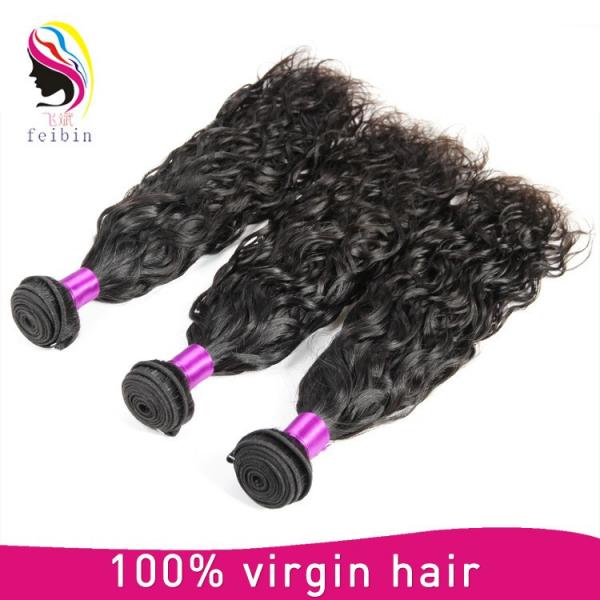 100% brazilian remy hair natural wave hair extensions #3 image