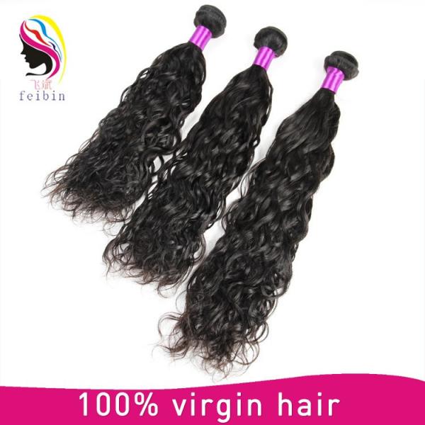 brazilian human hair weave natural wave raw unprocessed virgin hair extensions #2 image