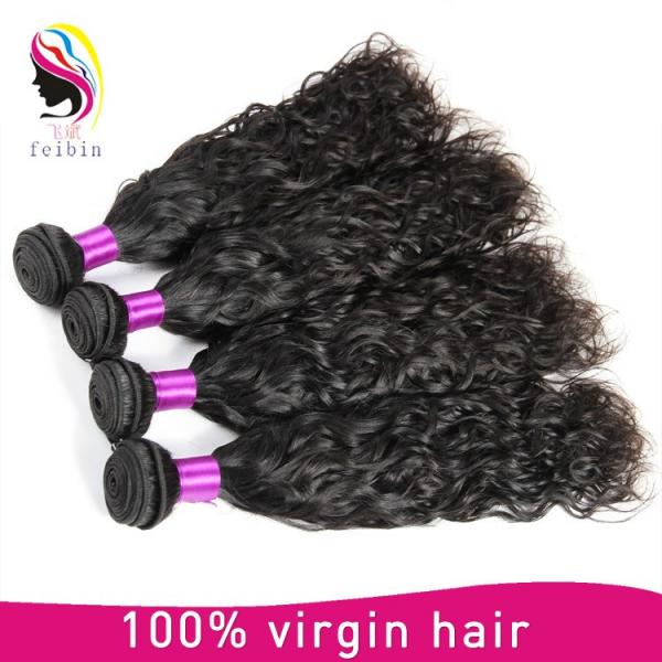 brazilian human hair weave natural wave raw unprocessed virgin hair extensions #4 image
