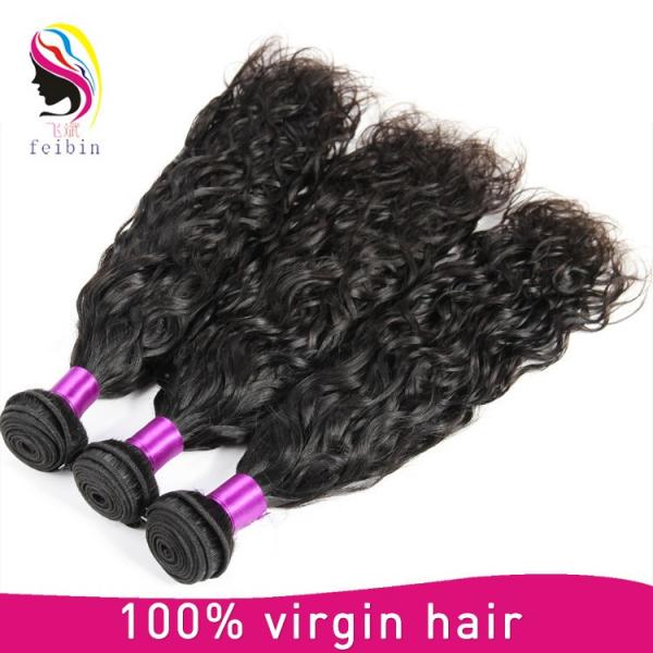 100% natural hair extension natural wave brazilian human hair #4 image