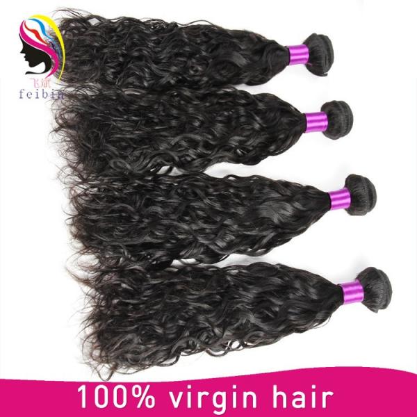 100% natural hair extension natural wave brazilian human hair #5 image