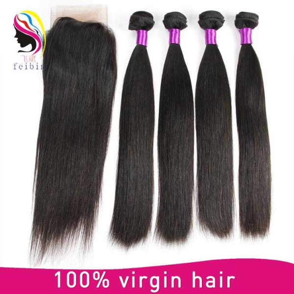 soft 100% hair virgin brazilian hair straight hair extensions #4 image